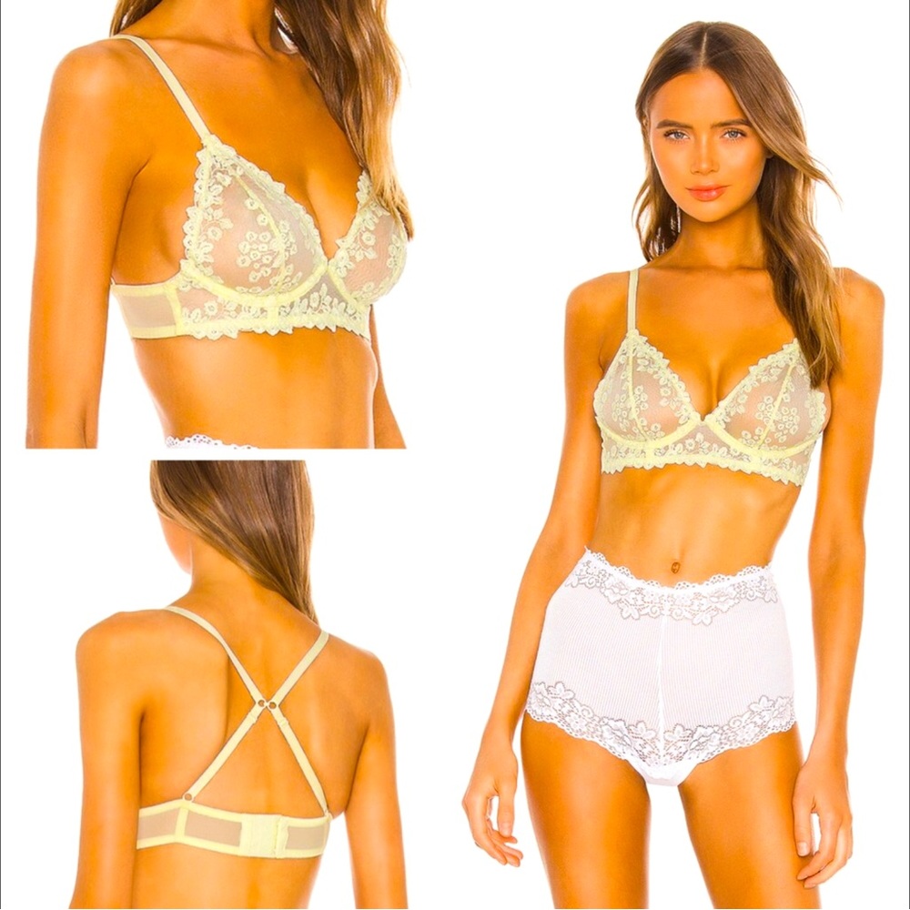 Free People Veronica Bra Women Color Faded Sunshine Size 32C
